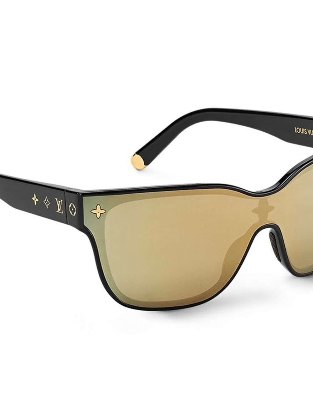 Louis Vuitton Shadow Square Sunglasses Gold Mirror Lens Black Frame - Picture 4 of 6